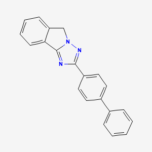 molecular formula C21H15N3 B12160077 5H-s-Triazolo(5,1-a)isoindole, 2-(4-biphenylyl)- CAS No. 75318-65-9