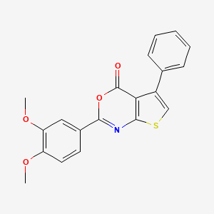 molecular formula C20H15NO4S B12160088 2-(3,4-Dimethoxyphenyl)-5-phenylthiopheno[2,3-d]1,3-oxazin-4-one 