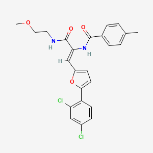 molecular formula C24H22Cl2N2O4 B12160171 N-{(1Z)-1-[5-(2,4-dichlorophenyl)furan-2-yl]-3-[(2-methoxyethyl)amino]-3-oxoprop-1-en-2-yl}-4-methylbenzamide 