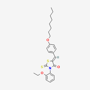 molecular formula C26H31NO3S2 B12160199 (5Z)-3-(2-ethoxyphenyl)-5-[4-(octyloxy)benzylidene]-2-thioxo-1,3-thiazolidin-4-one 