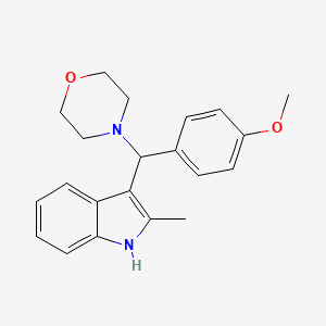 molecular formula C21H24N2O2 B12160240 4-((4-methoxyphenyl)(2-methyl-1H-indol-3-yl)methyl)morpholine 