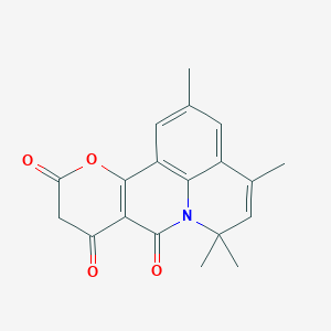 molecular formula C19H17NO4 B12160306 2,4,6,6-tetramethyl-6H-pyrano[3,2-c]pyrido[3,2,1-ij]quinoline-8,9,11(10H)-trione 