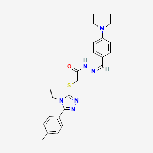 molecular formula C24H30N6OS B12160312 N'-{(Z)-[4-(diethylamino)phenyl]methylidene}-2-{[4-ethyl-5-(4-methylphenyl)-4H-1,2,4-triazol-3-yl]sulfanyl}acetohydrazide 