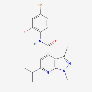 N-(4-bromo-2-fluorophenyl)-1,3-dimethyl-6-(propan-2-yl)-1H-pyrazolo[3,4-b]pyridine-4-carboxamide