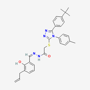 molecular formula C31H33N5O2S B12160352 2-{[5-(4-tert-butylphenyl)-4-(4-methylphenyl)-4H-1,2,4-triazol-3-yl]sulfanyl}-N'-{(Z)-[2-hydroxy-3-(prop-2-en-1-yl)phenyl]methylidene}acetohydrazide 