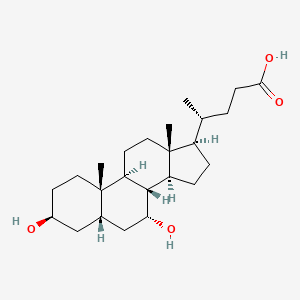 molecular formula C24H40O4 B1216041 3beta,7alpha-Dihydroxy-5beta-cholan-24-oic Acid CAS No. 566-24-5