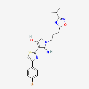 4-[4-(4-bromophenyl)-1,3-thiazol-2-yl]-5-imino-1-{3-[3-(propan-2-yl)-1,2,4-oxadiazol-5-yl]propyl}-2,5-dihydro-1H-pyrrol-3-ol