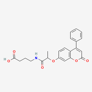 molecular formula C22H21NO6 B12160555 4-({2-[(2-oxo-4-phenyl-2H-chromen-7-yl)oxy]propanoyl}amino)butanoic acid 