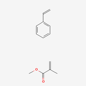 molecular formula C13H16O2 B1216059 2-Propenoic acid, 2-methyl-, methyl ester, polymer with ethenylbenzene CAS No. 25034-86-0