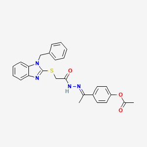 molecular formula C26H24N4O3S B12160628 [4-[(Z)-N-[[2-(1-benzylbenzimidazol-2-yl)sulfanylacetyl]amino]-C-methylcarbonimidoyl]phenyl] acetate 