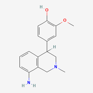 B1216066 4-(8-Amino-1,2,3,4-tetrahydro-2-methyl-4-isoquinolinyl)-2-methoxyphenol CAS No. 62080-80-2