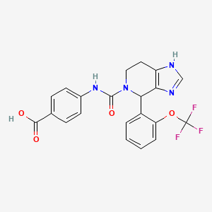 molecular formula C21H17F3N4O4 B12160671 4-[({4-[2-(trifluoromethoxy)phenyl]-1,4,6,7-tetrahydro-5H-imidazo[4,5-c]pyridin-5-yl}carbonyl)amino]benzoic acid 