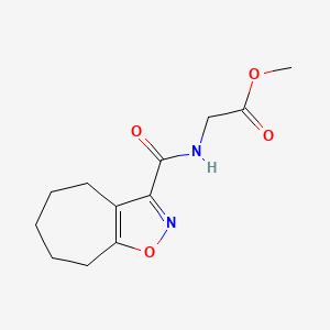 molecular formula C12H16N2O4 B12160766 methyl N-(5,6,7,8-tetrahydro-4H-cyclohepta[d][1,2]oxazol-3-ylcarbonyl)glycinate 