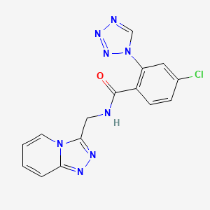 4-chloro-2-(1H-tetrazol-1-yl)-N-([1,2,4]triazolo[4,3-a]pyridin-3-ylmethyl)benzamide