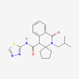 2'-isobutyl-1'-oxo-N-(1,3,4-thiadiazol-2-yl)-2',4'-dihydro-1'H-spiro[cyclopentane-1,3'-isoquinoline]-4'-carboxamide