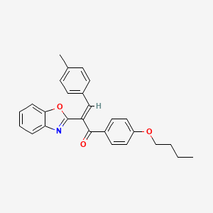 molecular formula C27H25NO3 B12160811 (2E)-2-benzoxazol-2-yl-1-(4-butoxyphenyl)-3-(4-methylphenyl)prop-2-en-1-one 