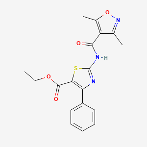 Ethyl 2-{[(3,5-dimethyl-1,2-oxazol-4-yl)carbonyl]amino}-4-phenyl-1,3-thiazole-5-carboxylate