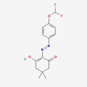 molecular formula C15H16F2N2O3 B12160849 2-[[4-(Difluoromethoxy)phenyl]hydrazinylidene]-5,5-dimethylcyclohexane-1,3-dione 