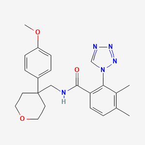 molecular formula C23H27N5O3 B12160879 N-{[4-(4-methoxyphenyl)tetrahydro-2H-pyran-4-yl]methyl}-3,4-dimethyl-2-(1H-tetrazol-1-yl)benzamide 