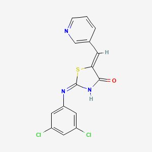 (2E,5Z)-2-[(3,5-dichlorophenyl)imino]-5-(pyridin-3-ylmethylidene)-1,3-thiazolidin-4-one