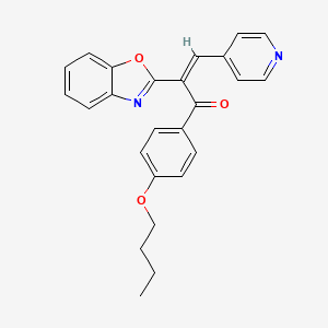 (2Z)-2-benzoxazol-2-yl-1-(4-butoxyphenyl)-3-(4-pyridyl)prop-2-en-1-one