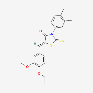 (Z)-3-(3,4-dimethylphenyl)-5-(4-ethoxy-3-methoxybenzylidene)-2-thioxothiazolidin-4-one