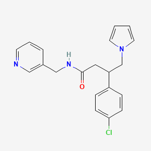 molecular formula C20H20ClN3O B12160991 3-(4-chlorophenyl)-N-(pyridin-3-ylmethyl)-4-(1H-pyrrol-1-yl)butanamide 