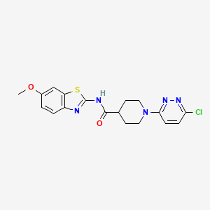 molecular formula C18H18ClN5O2S B12161010 1-(6-chloropyridazin-3-yl)-N-(6-methoxybenzo[d]thiazol-2-yl)piperidine-4-carboxamide 