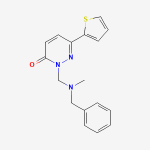 molecular formula C17H17N3OS B12161040 2-{[benzyl(methyl)amino]methyl}-6-(thiophen-2-yl)pyridazin-3(2H)-one 