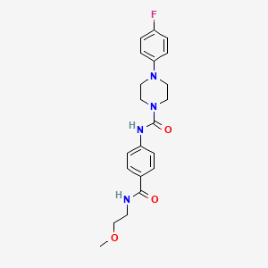 molecular formula C21H25FN4O3 B12161054 4-(4-fluorophenyl)-N-{4-[(2-methoxyethyl)carbamoyl]phenyl}piperazine-1-carboxamide 