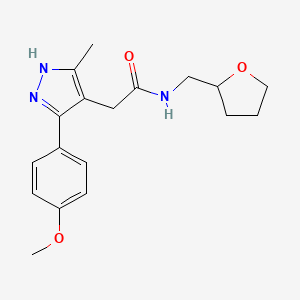 2-[5-(4-methoxyphenyl)-3-methyl-1H-pyrazol-4-yl]-N-(tetrahydro-2-furanylmethyl)acetamide