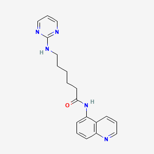 molecular formula C19H21N5O B12161111 6-(pyrimidin-2-ylamino)-N-(quinolin-5-yl)hexanamide 