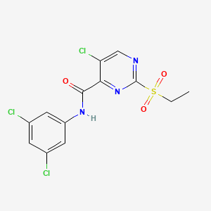 molecular formula C13H10Cl3N3O3S B12161122 5-chloro-N-(3,5-dichlorophenyl)-2-(ethylsulfonyl)pyrimidine-4-carboxamide 