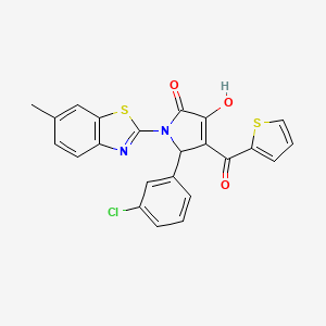 (4E)-5-(3-chlorophenyl)-4-[hydroxy(thiophen-2-yl)methylidene]-1-(6-methyl-1,3-benzothiazol-2-yl)pyrrolidine-2,3-dione