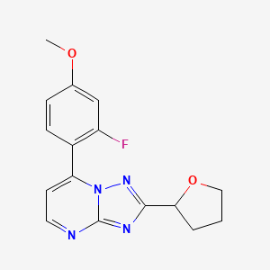 3-Fluoro-4-(2-tetrahydro-2-furanyl[1,2,4]triazolo[1,5-a]pyrimidin-7-yl)phenyl methyl ether