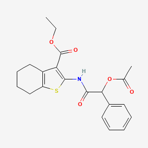 molecular formula C21H23NO5S B12161204 Ethyl 2-{[(acetyloxy)(phenyl)acetyl]amino}-4,5,6,7-tetrahydro-1-benzothiophene-3-carboxylate 