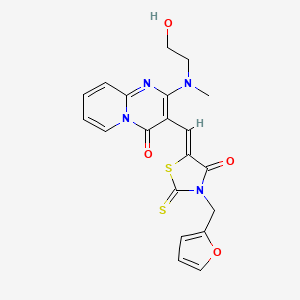 3-{(Z)-[3-(furan-2-ylmethyl)-4-oxo-2-thioxo-1,3-thiazolidin-5-ylidene]methyl}-2-[(2-hydroxyethyl)(methyl)amino]-4H-pyrido[1,2-a]pyrimidin-4-one