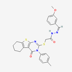 N'-[(Z)-(3-methoxyphenyl)methylidene]-2-{[3-(4-methylphenyl)-4-oxo-3,4,5,6,7,8-hexahydro[1]benzothieno[2,3-d]pyrimidin-2-yl]sulfanyl}acetohydrazide