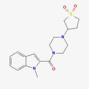 molecular formula C18H23N3O3S B12161255 (4-(1,1-dioxidotetrahydrothiophen-3-yl)piperazin-1-yl)(1-methyl-1H-indol-2-yl)methanone 