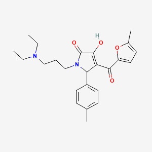 molecular formula C24H30N2O4 B12161300 1-[3-(Diethylamino)propyl]-3-hydroxy-4-[(5-methyl(2-furyl))carbonyl]-5-(4-meth ylphenyl)-3-pyrrolin-2-one 