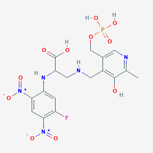 B1216131 2-(5-Fluoro-2,4-dinitroanilino)-3-[[3-hydroxy-2-methyl-5-(phosphonooxymethyl)pyridin-4-yl]methylamino]propanoic acid CAS No. 72156-20-8