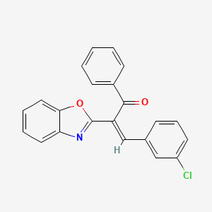 (2Z)-2-(1,3-benzoxazol-2-yl)-3-(3-chlorophenyl)-1-phenylprop-2-en-1-one