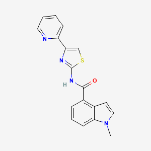 molecular formula C18H14N4OS B12161317 1-methyl-N-(4-(pyridin-2-yl)thiazol-2-yl)-1H-indole-4-carboxamide 