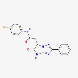 molecular formula C18H14BrN5O2 B12161338 N-(4-bromophenyl)-2-(5-oxo-2-phenyl-5,6-dihydro-4H-imidazo[1,2-b][1,2,4]triazol-6-yl)acetamide 