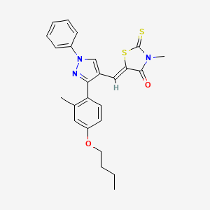 (5Z)-5-{[3-(4-butoxy-2-methylphenyl)-1-phenyl-1H-pyrazol-4-yl]methylidene}-3-methyl-2-thioxo-1,3-thiazolidin-4-one