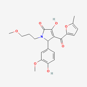 (4E)-5-(4-hydroxy-3-methoxyphenyl)-4-[hydroxy(5-methylfuran-2-yl)methylidene]-1-(3-methoxypropyl)pyrrolidine-2,3-dione