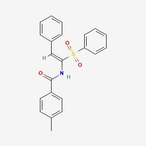 molecular formula C22H19NO3S B12161384 4-methyl-N-[(Z)-2-phenyl-1-(phenylsulfonyl)ethenyl]benzamide 