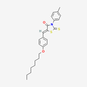 molecular formula C25H29NO2S2 B12161392 (5Z)-3-(4-methylphenyl)-5-[4-(octyloxy)benzylidene]-2-thioxo-1,3-thiazolidin-4-one 