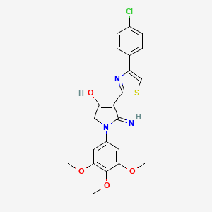 molecular formula C22H20ClN3O4S B12161399 5-amino-4-(4-(4-chlorophenyl)thiazol-2-yl)-1-(3,4,5-trimethoxyphenyl)-1H-pyrrol-3(2H)-one 