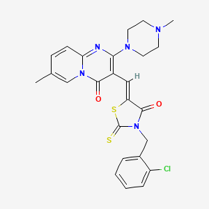 3-{(Z)-[3-(2-chlorobenzyl)-4-oxo-2-thioxo-1,3-thiazolidin-5-ylidene]methyl}-7-methyl-2-(4-methylpiperazin-1-yl)-4H-pyrido[1,2-a]pyrimidin-4-one